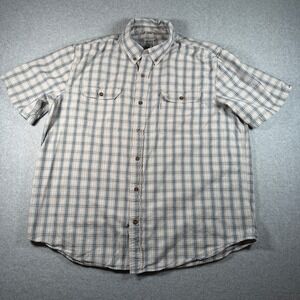 Carhartt Relaxed Fit Plaid Short Sleeve Button Up Shirt Men's 2XL